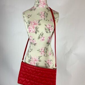 Elegant Red Quilted Crossbody Bag